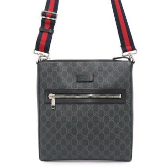 Gucci GG Supreme Shoulder Bag Messenger Web Black - Picture 1 of 8